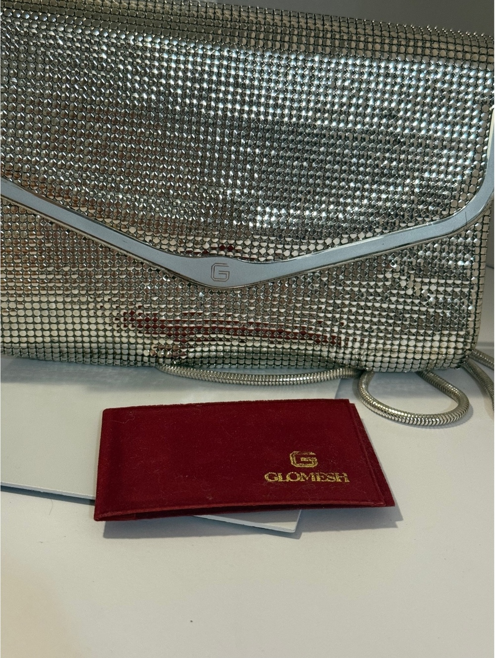 Glomesh Australia Silver mesh clutch bag